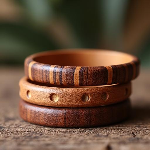 Sentimental wooden bracelets with engravings